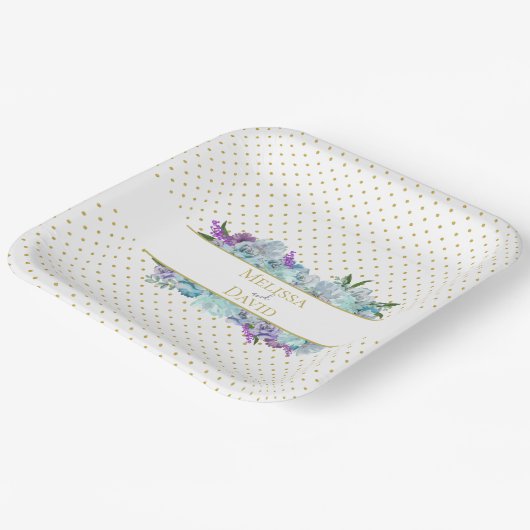 Blauwgroen Blue Bouquet Wedding Suite Reception Pa Papieren Bordje (Gebogen)