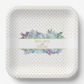 Blauwgroen Blue Bouquet Wedding Suite Reception Pa Papieren Bordje (Voorkant)