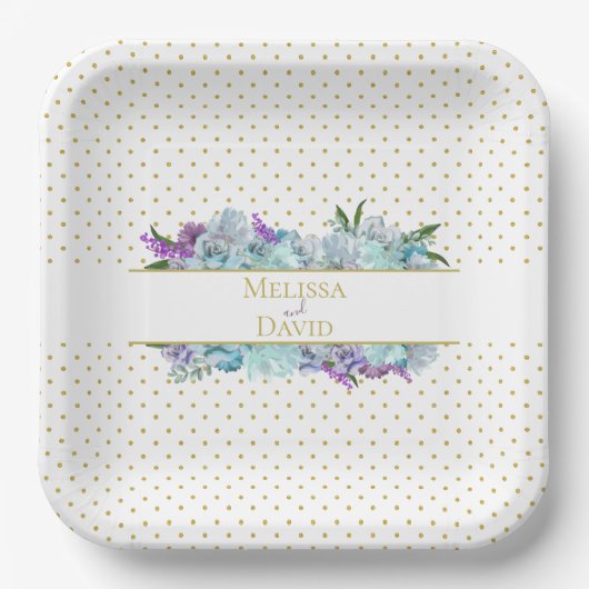 Blauwgroen Blue Bouquet Wedding Suite Reception Pa Papieren Bordje (Voorkant)