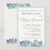 Blauwgroen Blue Bouquet Wedding Suite Shower Kaart (Voorkant / Achterkant)