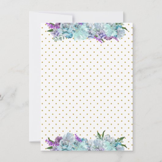 Blauwgroen Blue Bouquet Wedding Suite Shower Kaart (Achterkant)