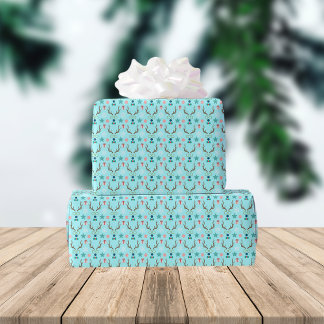 Blauwgroen Blue Boy Reindeer Cute Pattern Mix Cadeaupapier