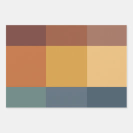 BLAUWGROEN BLUE BROWN TAN YELLOW HERFST AUTUMN PAT INPAKPAPIER VEL