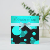 Blauwgroen Blue Bubbles Elk nummer Verjaardagsfees Kaart (Staand voorkant)