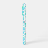 Blauwgroen Blue Bubbles Summer Modern Custom Name iPhone 16 Hoesje (Linkerkant)