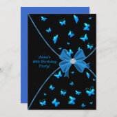 Blauwgroen Blue Butterfly 40e verjaardagsfeest uit Kaart (Voorkant / Achterkant)