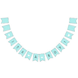 Blauwgroen Blue Chevron Het Een Jongen Baby shower Vlaggetjes