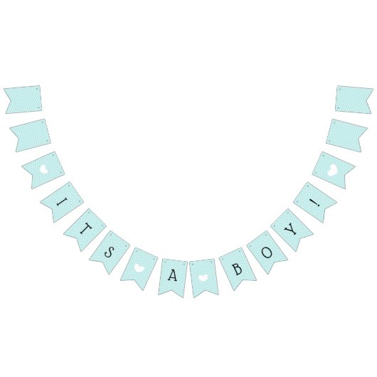 Blauwgroen Blue Chevron Het Een Jongen Baby shower Vlaggetjes (Alle)