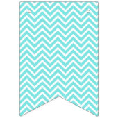 Blauwgroen Blue Chevron Het Een Jongen Baby shower Vlaggetjes (Tweede vlag)