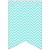 Blauwgroen Blue Chevron Het Een Jongen Baby shower Vlaggetjes (Eerste vlag)