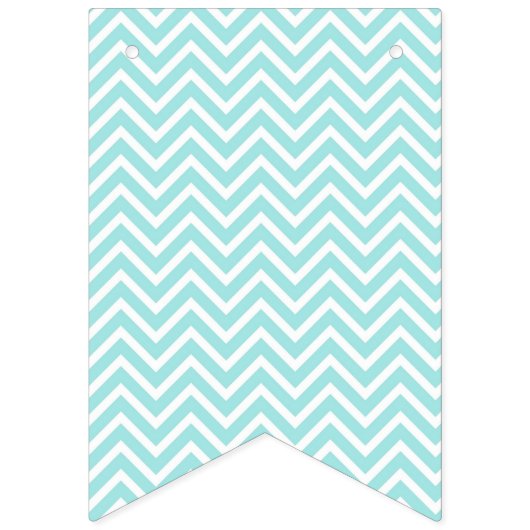 Blauwgroen Blue Chevron Het Een Jongen Baby shower Vlaggetjes (Eerste vlag)