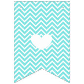 Blauwgroen Blue Chevron Het Een Jongen Baby shower Vlaggetjes (Derde vlag)
