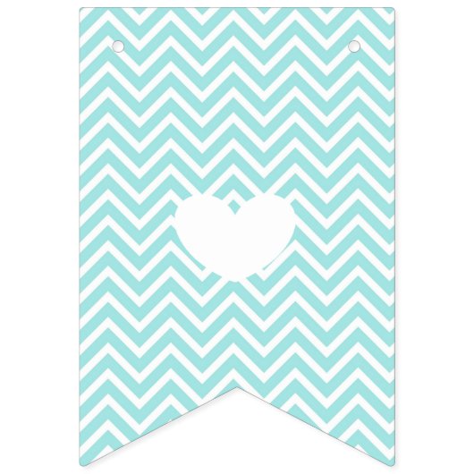 Blauwgroen Blue Chevron Het Een Jongen Baby shower Vlaggetjes (Derde vlag)