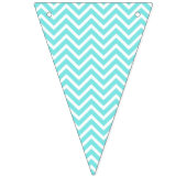 Blauwgroen Blue Chevron Het Een Jongen Baby shower Vlaggetjes (Eerste vlag)