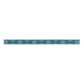 Blauwgroen Blue Christmas Snowflakes Grosgrain Lint (Voorkant)