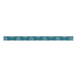 Blauwgroen Blue Christmas Snowflakes Grosgrain Lint