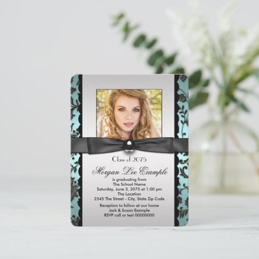 Blauwgroen Blue Class van het Afstuderen 2015 Kaart (Staand voorkant)