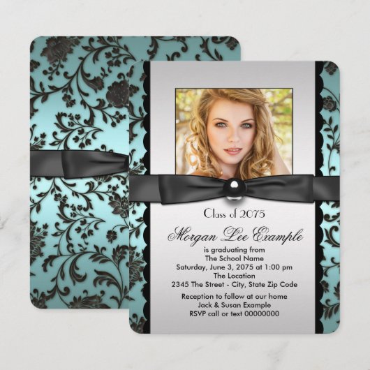 Blauwgroen Blue Class van het Afstuderen 2015 Kaart (Voorkant / Achterkant)