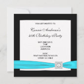 Blauwgroen Blue Classy Black 40e verjaardagsfeest Kaart (Achterkant)