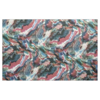 Blauwgroen Blue Coral Red Waterverf zwaait kunstpa Stof