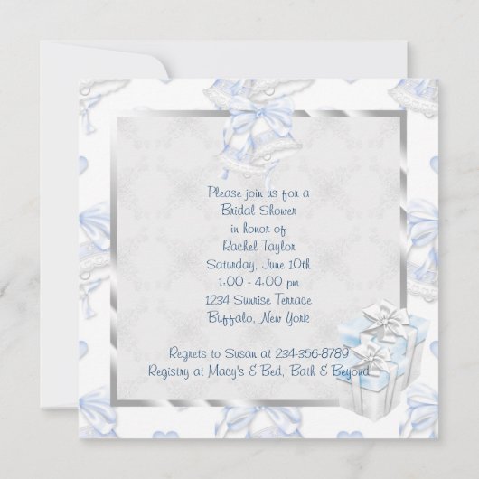 Blauwgroen Blue Corset Bruids Douche Uitnodigingen (Achterkant)