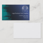 Blauwgroen Blue Crescent Moon Logo Visitekaartje (Voorkant / Achterkant)