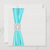 Blauwgroen Blue Diamond Ivory Wedding Kaart (Achterkant)