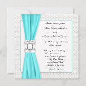 Blauwgroen Blue Diamond Ivory Wedding Kaart (Voorkant)
