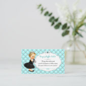 Blauwgroen Blue Diaper Raffle Tickets Informatiekaartje (Staand voorkant)