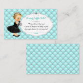 Blauwgroen Blue Diaper Raffle Tickets Informatiekaartje (Voorkant / Achterkant)