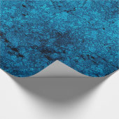 Blauwgroen Blue Distressed Gothic Damask Wrapping  Cadeaupapier (Hoek)