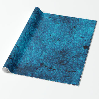 Blauwgroen Blue Distressed Gothic Damask Wrapping  Cadeaupapier