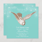 Blauwgroen Blue Dove Memorial Service Aankondiging (Voorkant / Achterkant)