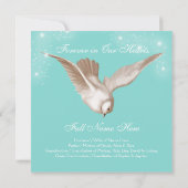 Blauwgroen Blue Dove Memorial Service Aankondiging (Achterkant)