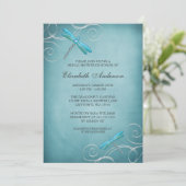 Blauwgroen Blue Dragonfly-Vrijgezellenfeest Kaart (Staand voorkant)