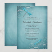 Blauwgroen Blue Dragonfly-Vrijgezellenfeest Kaart (Voorkant / Achterkant)