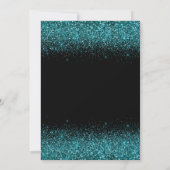 Blauwgroen Blue Dress Faux Glitter Sweet 16 Birthd Kaart (Achterkant)