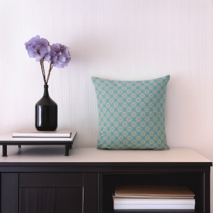 Blauwgroen Blue Elegance geometrisch Sierkussen