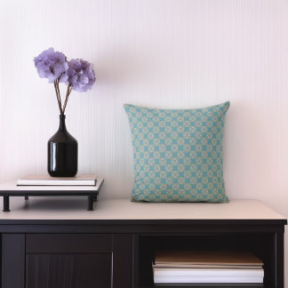 Blauwgroen Blue Elegance geometrisch Sierkussen