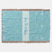 Blauwgroen Blue en Aqua Waterverf Kunst Gepersonal Deken (Voorkant)