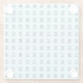 Blauwgroen Blue en Golden Gem Modern Glazen Onderzetter (Achterkant)