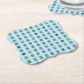 Blauwgroen Blue en Golden Gem Modern Kartonnen Onderzetters (Gekanteld)