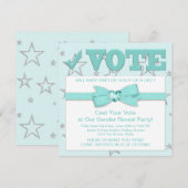 Blauwgroen Blue Gender Reveal-feestuitnodigingen Kaart (Voorkant / Achterkant)