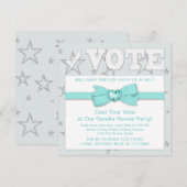 Blauwgroen Blue Gender Reveal Party Kaart (Voorkant / Achterkant)