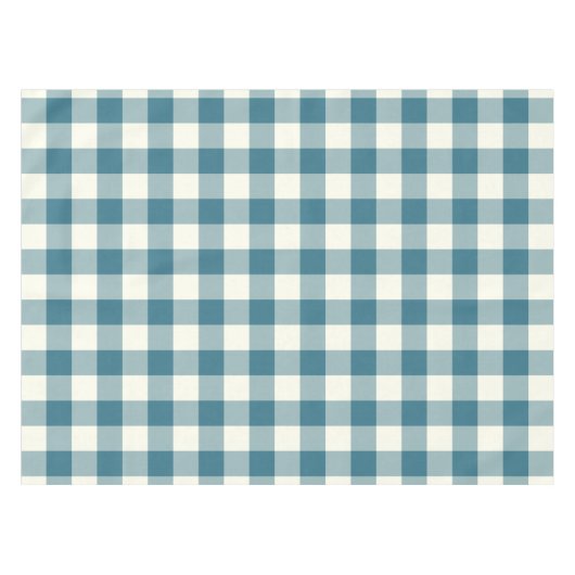 Blauwgroen Blue Gingham / Buffalo Check Tablecloth Tafelkleed (Voorkant (Horizontaal))