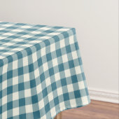 Blauwgroen Blue Gingham Cotton Tablecloth Tafelkleed (Voorbeeld)