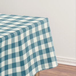 Blauwgroen Blue Gingham Cotton Tablecloth Tafelkleed
