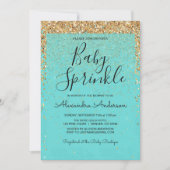 Blauwgroen Blue Girly Glitter Sparkle Girl's Baby  Kaart (Voorkant)