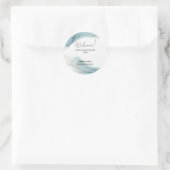 Blauwgroen Blue Glitter Aqua Green Wedding Welcome Ronde Sticker (Tas)