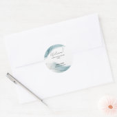 Blauwgroen Blue Glitter Aqua Green Wedding Welcome Ronde Sticker (Envelop)